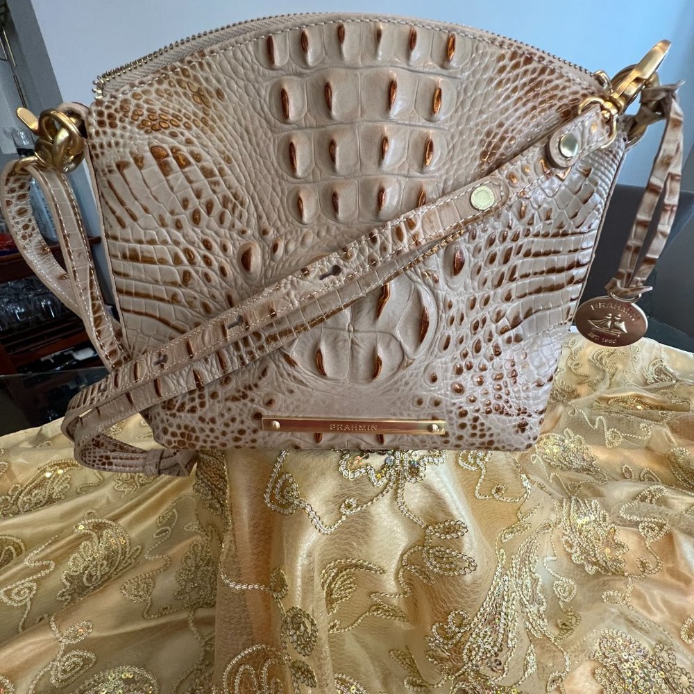 Brahmin Metallic leather Crossbody bag